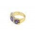 Pre-owned Vintage 9ct Yellow Gold Amethyst & Paste Ring 