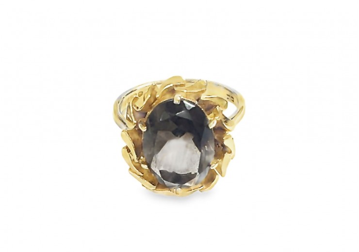 Pre-owned 9ct Yellow Gold Smokey Quartz Dress Ring 