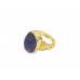 Pre-owned 9ct Yellow Gold Cabochon Cut Amethyst Ring