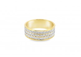 Pre-owned 18ct Yellow & White Gold Patterned Ring