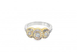 Pre-owned 14ct White & Rose Gold Multi Diamond Ring 