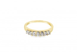 Pre-owned 9ct Yellow Gold Brown Diamond Half Eternity Ring