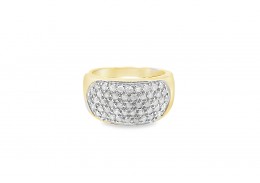 Pre-owned 9ct Yellow Gold 1ct Diamond Pave Ring 