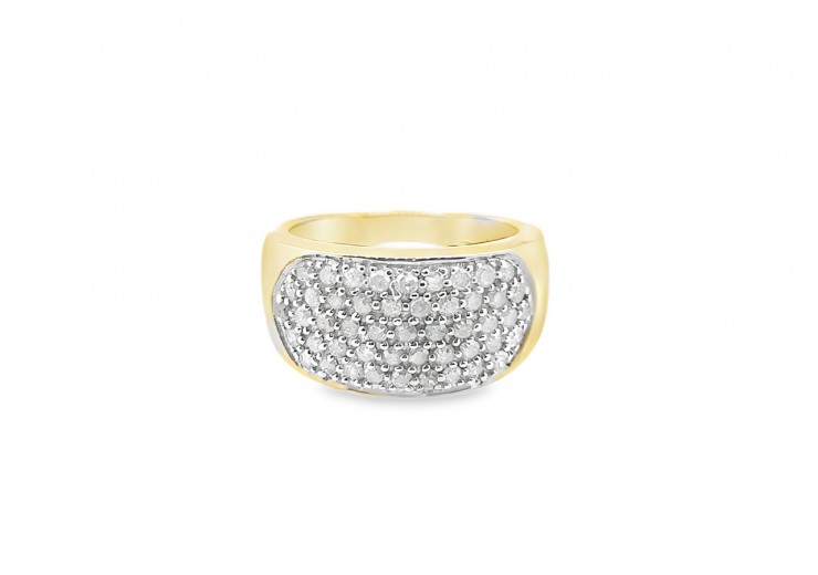 Pre-owned 9ct Yellow Gold 1ct Diamond Pave Ring 