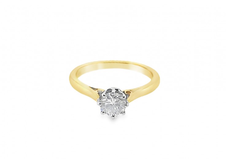 Pre-owned 18ct Yellow Gold 0.50ct Diamond Solitaire Ring 