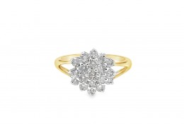 Pre-owned 18ct Yellow Gold 1ct Diamond Cluster Ring 