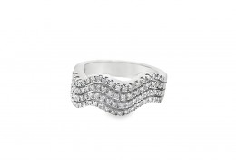 Pre-owned 14ct White Gold 0.50ct Diamond Wave Ring