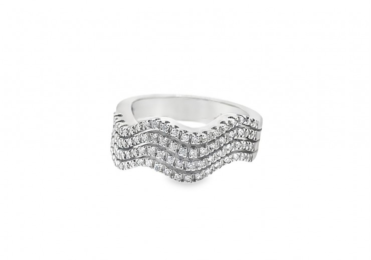 Pre-owned 14ct White Gold 0.50ct Diamond Wave Ring