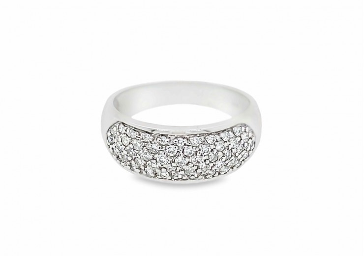 Pre-owned 18ct White Gold Diamond Pave Ring 