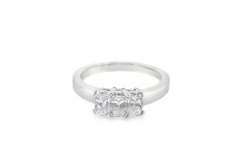 Pre-owned Platinum 0.89ct Trilogy Phoenix Diamond Ring 