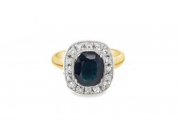 Pre-owned 18ct Yellow Gold Sapphire & Diamond Ring