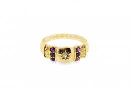 Pre-owned 18ct Gold Ruby & Diamond Ring 