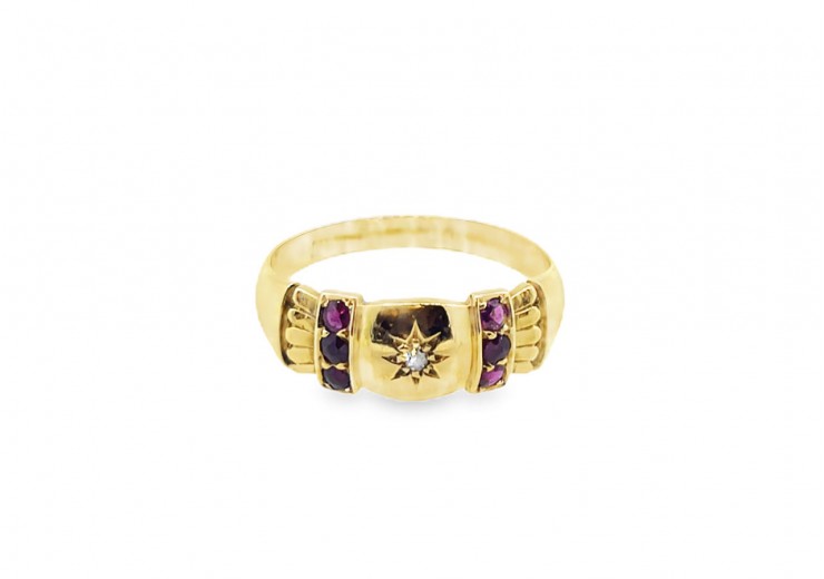 Pre-owned 18ct Gold Ruby & Diamond Ring 