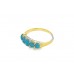 Pre-owned 18ct Yellow Gold, Turquoise & Diamond Boat Ring