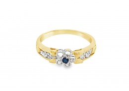 Pre-owned 9ct Yellow Gold Sapphire & Diamond Ring