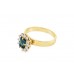 Pre-owned 9ct Yellow Gold Tourmaline & Diamond Cluster Ring