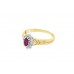 Pre-owned 9ct Yellow Gold Ruby & Diamond Cluster Ring