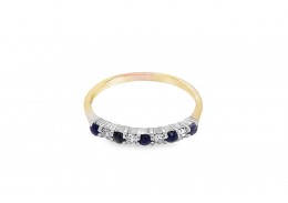 Pre-owned 9ct Yellow Gold Sapphire & Diamond Eternity Ring