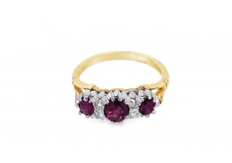 Pre-owned 18ct Yellow Gold Ruby & Diamond Ring