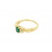 Pre-owned 9ct Yellow Gold Emerald & Diamond Ring