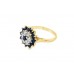 Pre-owned 9ct Yellow Gold Sapphire & Diamond Cluster Ring