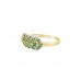 Pre-owned 9ct Yellow Gold Emerald & Diamond Cluster Ring