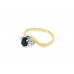 Pre-owned Vintage 9ct Yellow Gold Sapphire & Diamond Ring