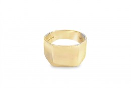 Pre-owned 9ct Yellow Gold Plain Signet Ring 
