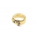 Pre-owned 9ct Yellow Gold Garnet Buckle Ring 