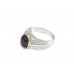 Pre-owned 9ct White Gold Cabochon Cut Garnet Signet Ring 