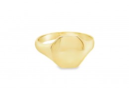 Pre-owned Vintage 9ct Yellow Gold Plain Signet Ring