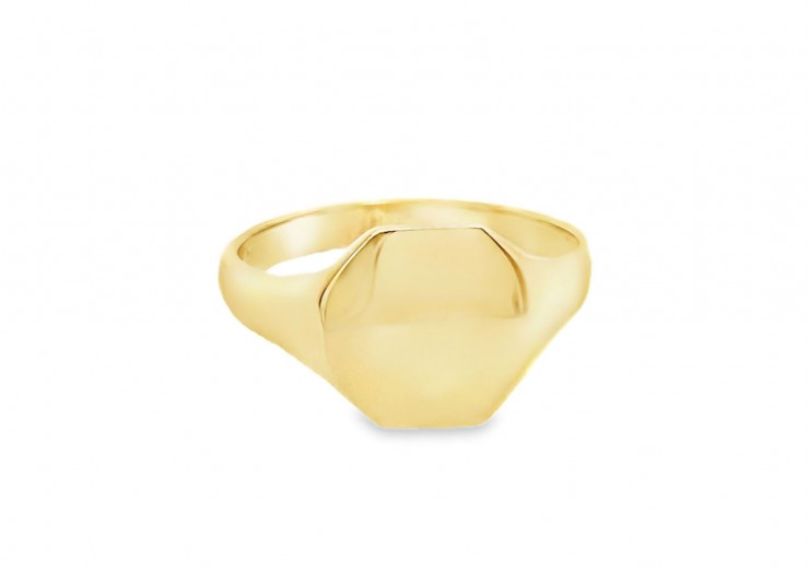 Pre-owned Vintage 9ct Yellow Gold Plain Signet Ring