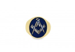 Pre-owned 18ct Yellow Gold Masonic Signet Ring 