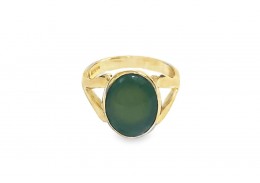Pre-owned 18ct Yellow Gold Jade Ring
