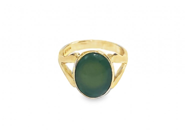 Pre-owned 18ct Yellow Gold Jade Ring