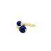 Pre-owned 18ct Yellow Gold Lapis Bead Ring 