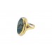 Pre-owned 9ct Yellow Gold Oval Moss Agate Dress Ring