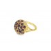 Pre-owned 9ct Yellow Gold Garnet Dome Ring