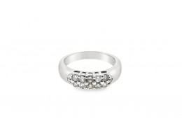 Pre-owned 9ct White Gold Double Row Diamond Ring