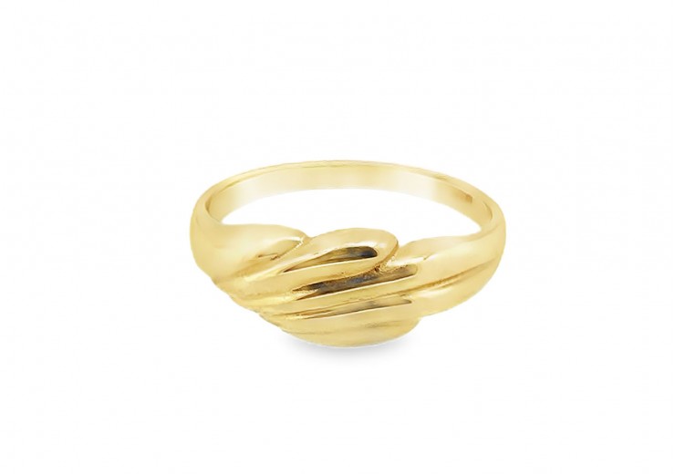 Pre-owned 9ct Yellow Gold Scallop Dome Design Ring