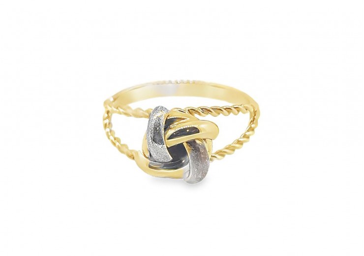 Pre-owned 9ct Tri-Colour Gold Fancy Knot Ring