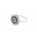 Pre-owned 9ct Yellow Gold, Sapphire and Cubic Zirconia Cluster Ring