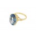 Pre-owned 9ct Yellow Gold Synthetic Blue Spinel Ring 