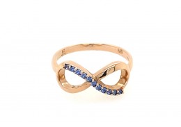 Pre-owned 9ct Rose Gold Sapphire Infinity Ring