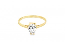 Pre-owned 9ct Yellow Gold Cubic Zirconia Ring