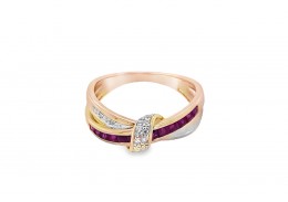 Pre-owned 9ct Yellow Gold Ruby & Diamond Ring