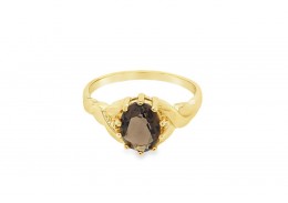 Pre-owned 9ct Yellow Gold Smoky Quartz Ring