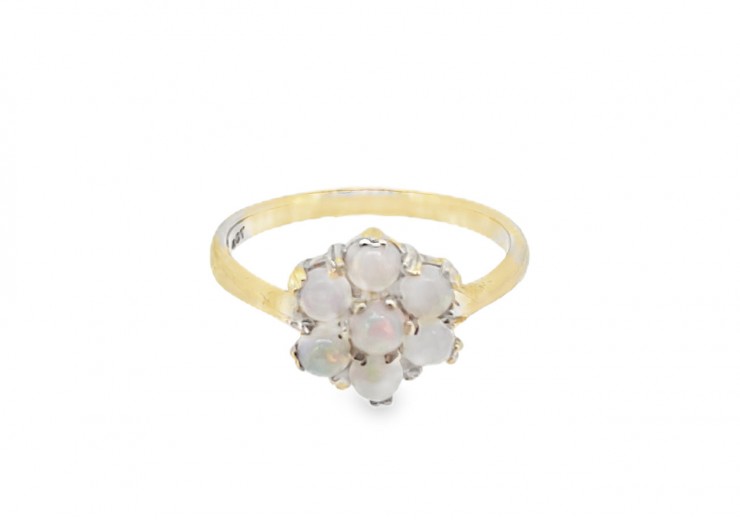 Pre-owned 9ct Yellow Gold Opal Cluster Ring