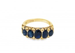 Pre-owned Vintage 9ct Yellow Gold Sapphire Ring