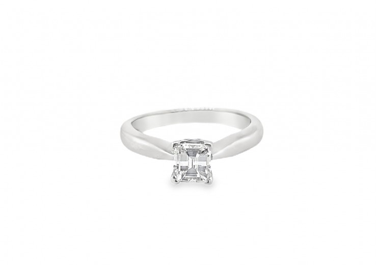 Pre-owned 18ct White Gold 0.50ct Millennium Diamond Solitaire Ring 